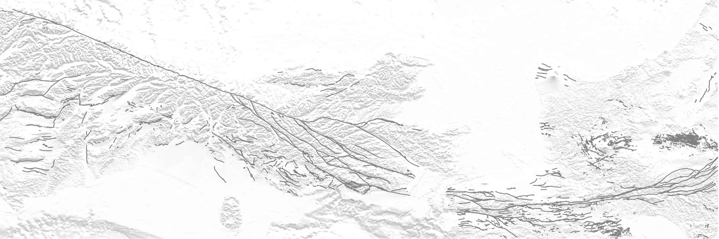 Topography with active fault traces, GNS, New Zealand