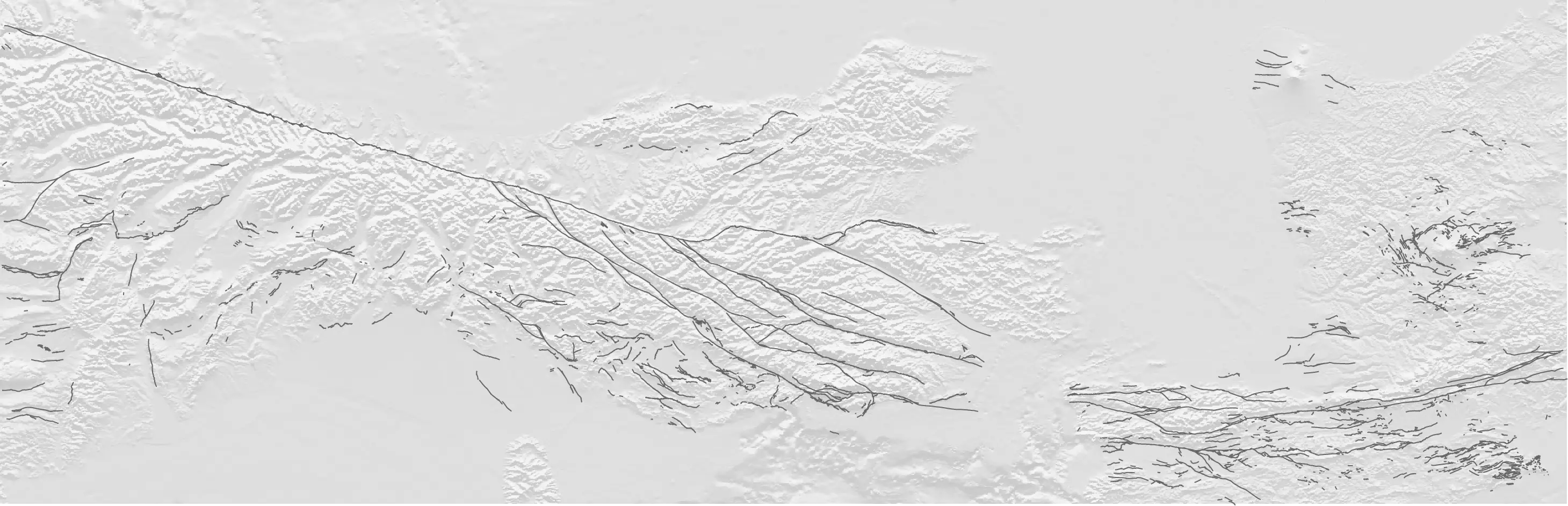 Topography with active fault traces, GNS, New Zealand